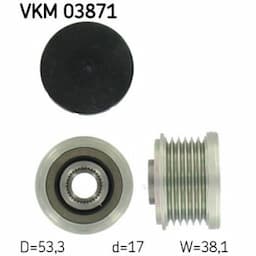 Poulie roue libre, alternateur VKM 03871 SKF