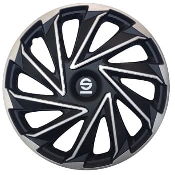 Ensemble d'enjoliveurs de roue Sparco 4 pièces Varese 14 pouces argent / noir