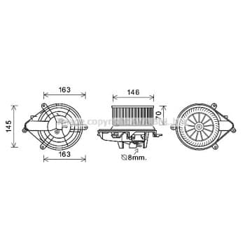 Moteur électrique, pulseur d'air habitacle CN8301 Ava Quality Cooling