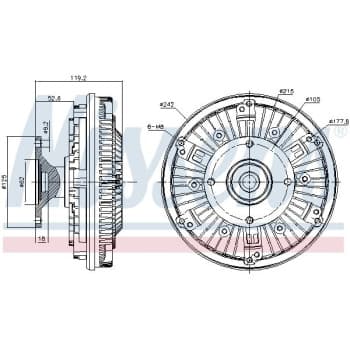 Embrayage, ventilateur de radiateur 86076 Nissens