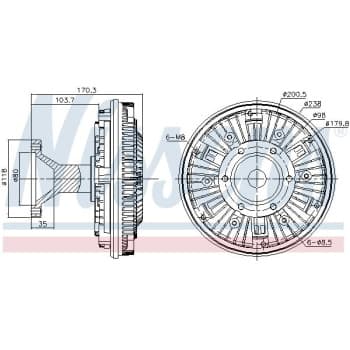 Embrayage, ventilateur de radiateur 86065 Nissens