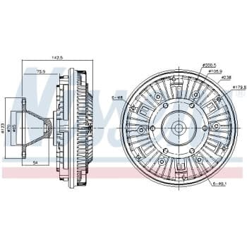 Embrayage, ventilateur de radiateur 86051 Nissens