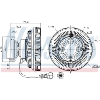 Embrayage, ventilateur de radiateur 86086 Nissens