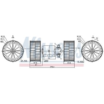 Moteur électrique, pulseur d'air habitacle 87192 Nissens