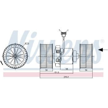 Moteur électrique, pulseur d'air habitacle 87400 Nissens