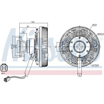 Embrayage, ventilateur de radiateur 86116 Nissens