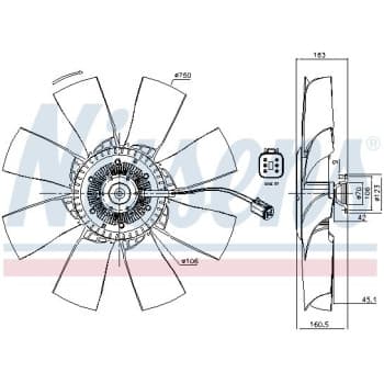 Embrayage, ventilateur de radiateur 86115 Nissens