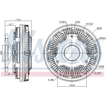 Embrayage, ventilateur de radiateur 86153 Nissens