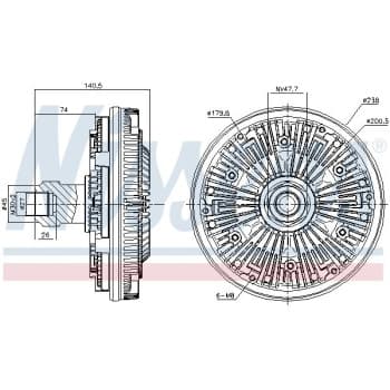 Embrayage, ventilateur de radiateur 86135 Nissens