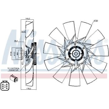 Embrayage, ventilateur de radiateur 86188 Nissens