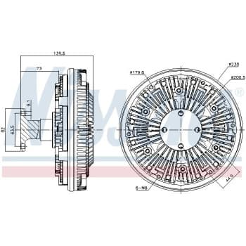 Embrayage, ventilateur de radiateur 86162 Nissens