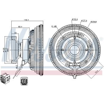 Embrayage, ventilateur de radiateur 86199 Nissens