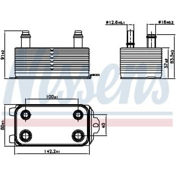 Radiateur d'huile de boîte automatique 91162 Nissens