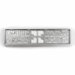 Support de plaque d&#39;immatriculation en plastique &#39;Click&#39; 52x11cm Silver