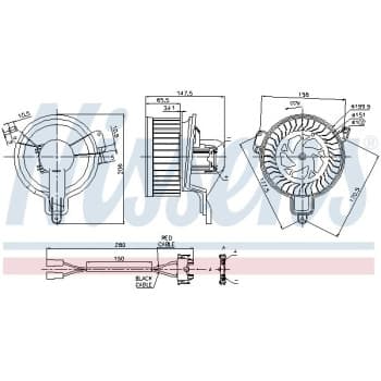 Moteur électrique, pulseur d'air habitacle 87048 Nissens