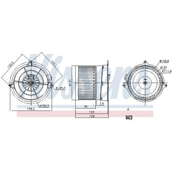 Moteur électrique, pulseur d'air habitacle 87205 Nissens