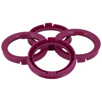TPI Bagues de centrage 74.1->66.1mm Violet 4 pièces