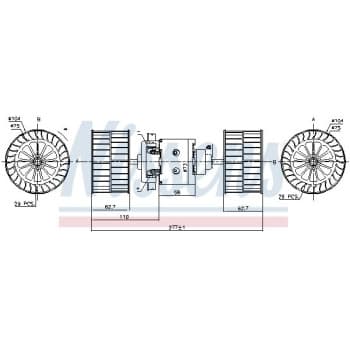 Moteur électrique, pulseur d'air habitacle 87189 Nissens