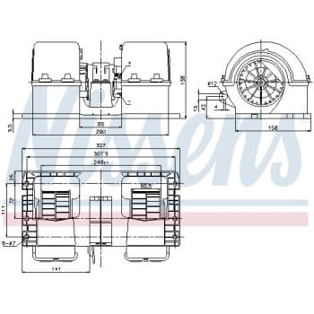 Moteur électrique, pulseur d'air habitacle 87132 Nissens