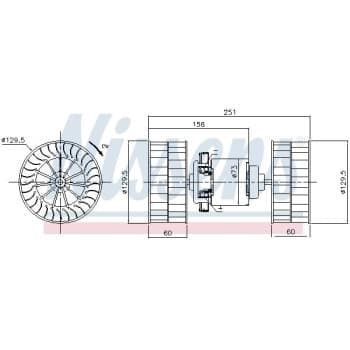 Moteur électrique, pulseur d'air habitacle 87190 Nissens