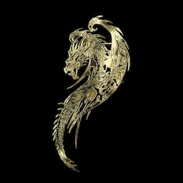 Autocollant Nickel-Or &#39;Dragon&#39; - 65x110mm