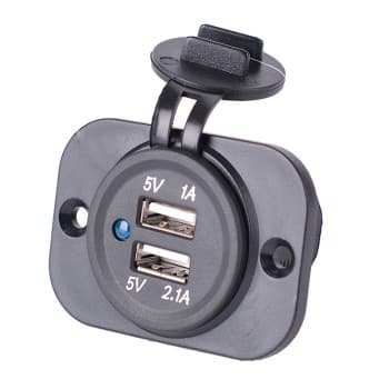 Adaptateur USB intégré 2xUSB 5V-2,1A&amp;1A/Entrée 12V-24V