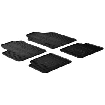 Tapis en caoutchouc pour Fiat 500 2007-2012 (profil en T 4 pièces)
