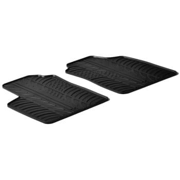 Tapis en caoutchouc pour Fiat Panda Van 2003- 2011 (T-Design 2 pièces + clips de montage)l