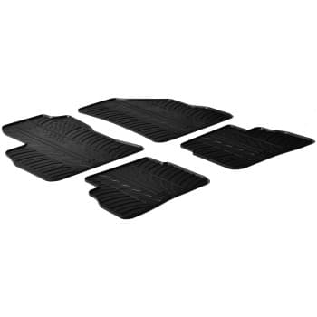 Tapis en caoutchouc pour Fiat Doblo 5 portes 2010- (T-Design 4 pièces + clips de montage)