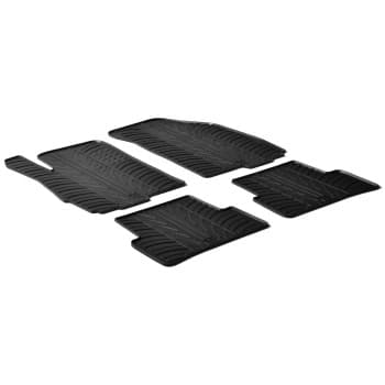 Tapis en caoutchouc adaptés pour Chevrolet Aveo 2011- (T-Design 4 pièces + clips de montage)