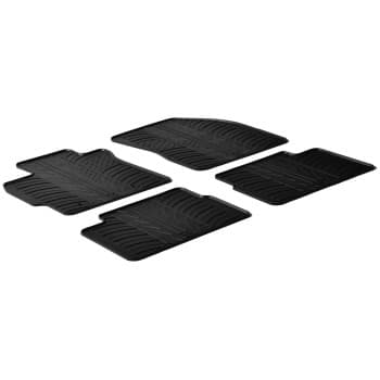 Tapis en caoutchouc adaptés pour Toyota Auris 2007- (T-Design 4 pièces + clips de montage)