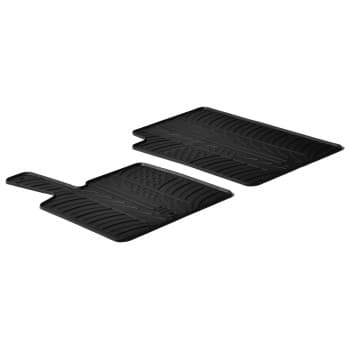 Tapis en caoutchouc adaptés à Smart ForTwo 2006-2014 (T-Design 2 pièces + clips de montage)