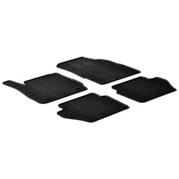 Tapis en caoutchouc adaptés pour Ford Fiesta VII 2008- (T-Design 4 pièces + clips de montage)