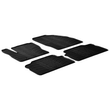 Tapis en caoutchouc adaptés pour Ford C-Max 2003-2009 (T-Design 4 pièces + clips de montage)