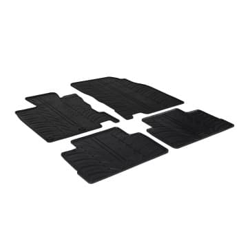 Tapis en caoutchouc adaptés pour Nissan Qashqai 2014- (T-Design 4 pièces + clips de montage)