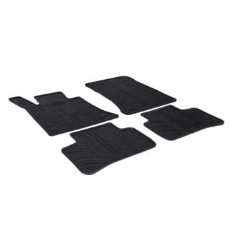 Tapis en caoutchouc adaptés pour Mercedes GLK X204 2008- (T-Design 4 pièces + clips de montage)