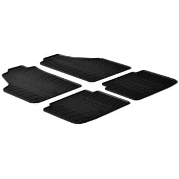 Tapis en caoutchouc pour Fiat Idea 2006- / Lancia Musa 2007- (T-Design 4 pièces + clips de montage)