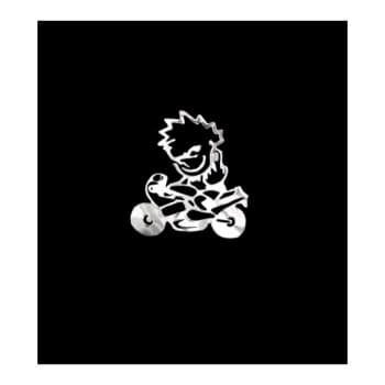 Autocollant Nickel 'Naughty sur la moto' - 60x60mm