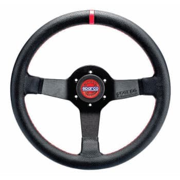 Volant Sport Universel Sparco &#39;R330 Champion Dish&#39; - Cuir Noir - Diamètre 330mm