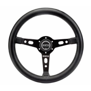 Volant Sport Universel Sparco &#39;Targa 350&#39; - Cuir Noir - Diamètre 350mm