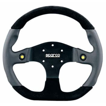 Volant Sport Universel Sparco &#39;L999 Mugello&#39; - Cuir Gris &amp; Daim Noir - Diamètre 330mm