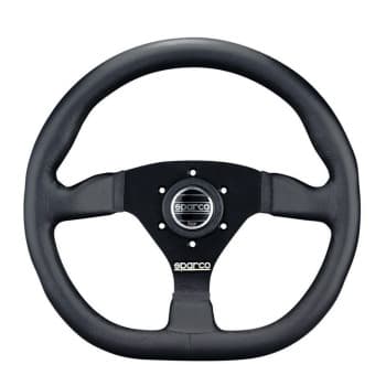 Volant Sport Universel Sparco &#39;L360 Flat&#39; - Cuir Noir - Diamètre 330mm