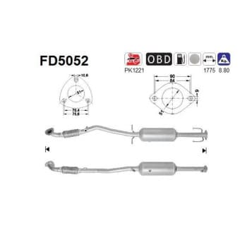 Filtre à particules / à suie, échappement FD5052 AS