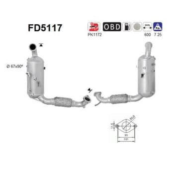 Filtre à particules / à suie, échappement FD5117 AS