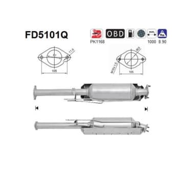 Filtre à particules / à suie, échappement FD5101Q AS