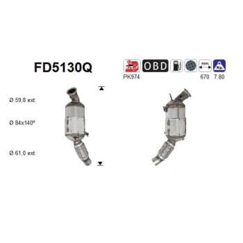 Filtre à particules / à suie, échappement FD5130Q AS