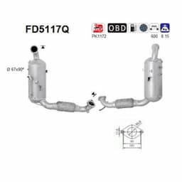 Filtre à particules / à suie, échappement FD5117Q AS