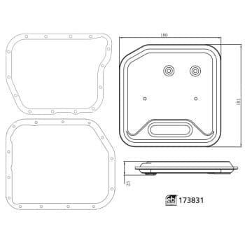 Kit de filtre hydraulique, boîte automatique 173831 FEBI