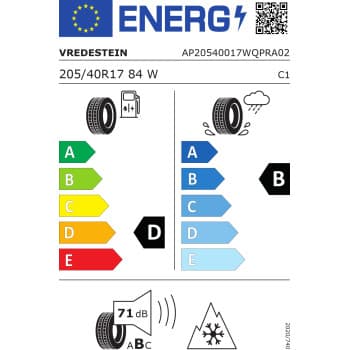 Vredestein Quatrac pro xl 205/40 R17 84W