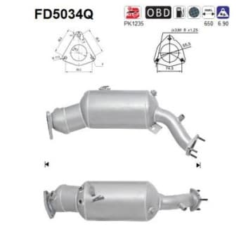 Filtre à particules / à suie, échappement FD5034Q AS